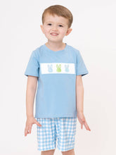 Load image into Gallery viewer, Bunny Lineup Gingham Smocked Outfit