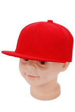Load image into Gallery viewer, Kids Solid Twill Snap Back Flat Bill Cap