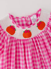 Load image into Gallery viewer, Halloween Pink Woven Smocking Embroidered Plaid Dress