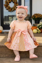 Load image into Gallery viewer, Autumn multi printed dress with bubble sleeves. DRG62623 JEAN