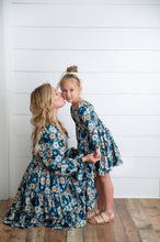 Load image into Gallery viewer, Women's Grace Winter Floral Mommy &amp; Me Matching Tiered Dress