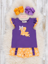 Load image into Gallery viewer, Louisiana Embroidered Floral Ruffle Outfit
