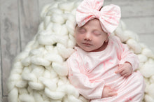 Load image into Gallery viewer, Infant Girls White and Pink Bow Baby Gown