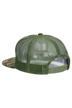 Load image into Gallery viewer, Solid Front Nylon Camo 7 Panel Flat Trucker Hat
