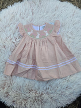 Load image into Gallery viewer, Peach Smocked Bunny Dress