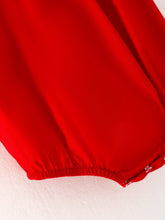 Load image into Gallery viewer, Girls Bow Smocking Embroidered Red Romper
