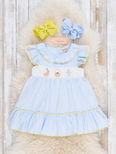 Load image into Gallery viewer, Blessed Bunny Smocked Cotton Ruffle Dress