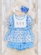Load image into Gallery viewer, Breezy Bunnies Embroidered Ruffle Outfit
