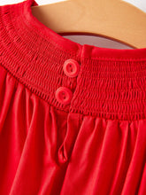 Load image into Gallery viewer, Girls Bow Smocking Embroidered Red Dress
