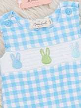 Load image into Gallery viewer, Bunny Lineup Gingham Smocked Johnny