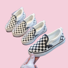 Load image into Gallery viewer, Womens and Kids Black and White Checker Slip-ons