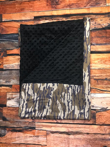 Mossy/black camo minky blanket