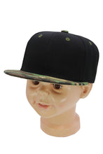 Load image into Gallery viewer, Kids Solid Twill Snap Back Flat Bill Cap