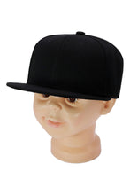 Load image into Gallery viewer, Kids Solid Twill Snap Back Flat Bill Cap