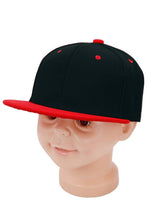 Load image into Gallery viewer, Kids Solid Twill Snap Back Flat Bill Cap