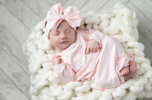 Load image into Gallery viewer, Infant Girls White and Pink Bow Baby Gown