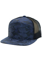 Load image into Gallery viewer, Camouflage Polyester Fabric 7 Panel Flat Bill Trucker Hat