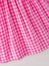 Load image into Gallery viewer, Halloween Pink Woven Smocking Embroidered Plaid Dress