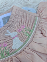 Load image into Gallery viewer, Peach Smocked Bunny Dress