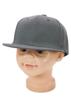 Load image into Gallery viewer, Kids Solid Twill Snap Back Flat Bill Cap