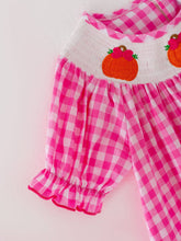 Load image into Gallery viewer, Halloween Pink Woven Smocking Embroidered Plaid Dress