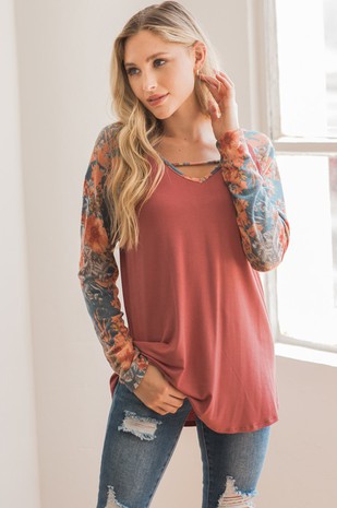Rust Floral Sleeve