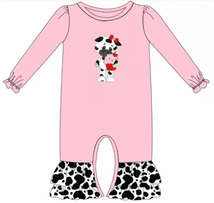 Pink cow w/cupcake romper