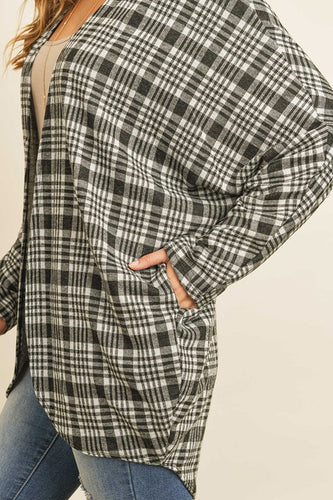 Plaid Round Hem Cardigan 67