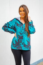 Load image into Gallery viewer, Blk/teal Windbreaker