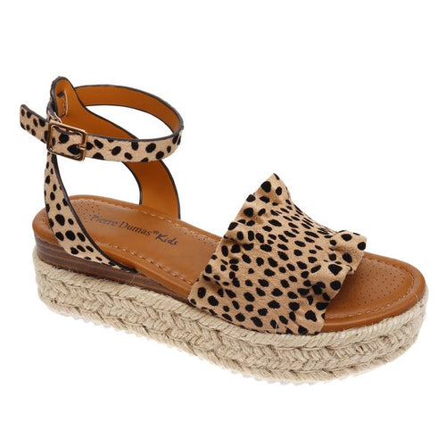 Kids Ruffle Cheetah Sandals