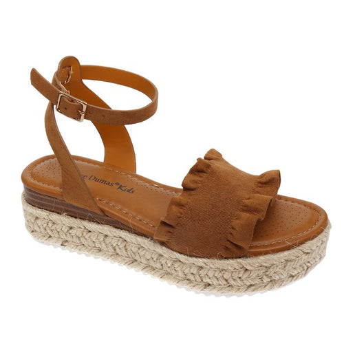 Brown Ruffle Sandal Espadril