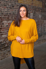 Load image into Gallery viewer, Mustard High Low Waffle top