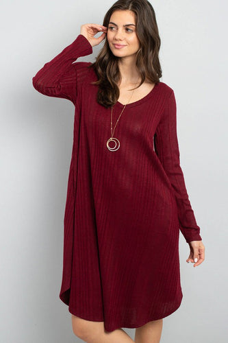 Ribbed Round Hem Dresses