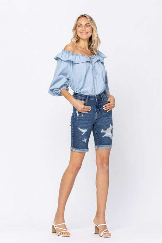 Judy Blue Bermuda Cuff Shorts