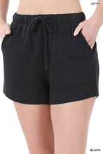 Load image into Gallery viewer, Cotton Drawstring Waist Shorts