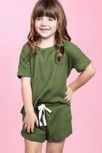 Load image into Gallery viewer, Kids Waffle Knit Top and Short Set