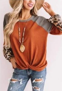 Rust Block Sleeve Top