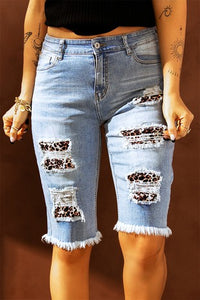 Distressed Bermuda Denim Shorts