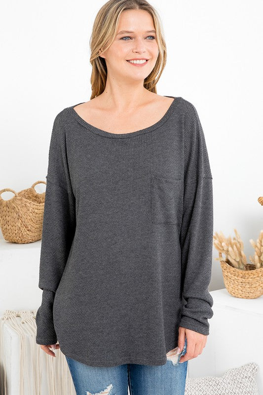Charcoal Top w/pocket