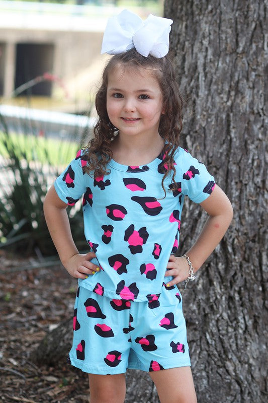 Pink/Blue Leopard set