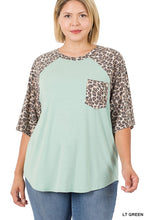 Load image into Gallery viewer, Leopard Sleeve Raglan top