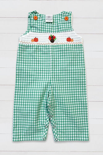 Boys Gingham Turkey romper