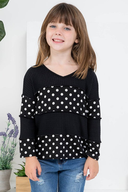 Blk polka dot top