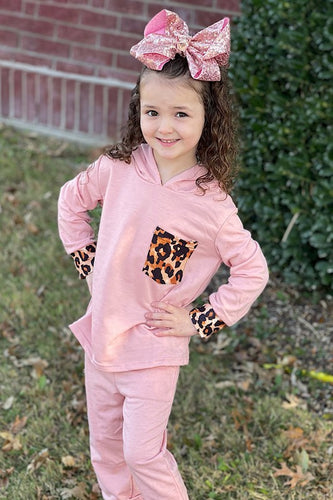 Pink Leopard Hooded Jogger 2pc