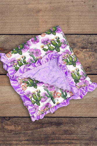 Purple Ruffle Cactus Blanket