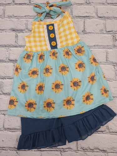 Blue Yellow Sunflower