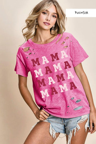 Distressed pink MAMA Tee 59