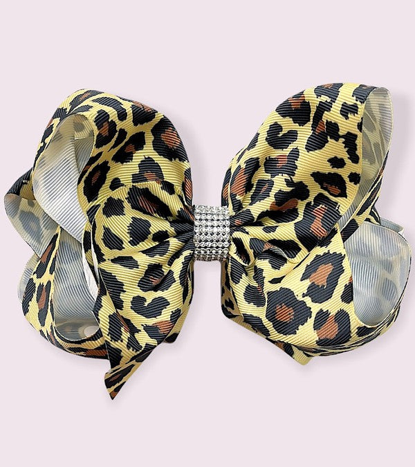Tan Leopard DBL Stack Bow