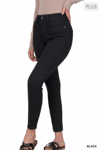 Black High-Rise Skinny Ankle Pants 37