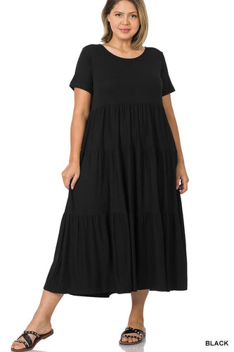 Black 3 Tiered Maxi